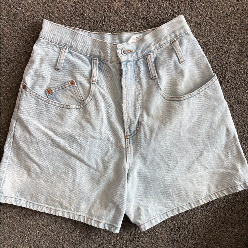 Vintage Steel Jeans High Waist Denim Shorts Made In USA 11 In 80s 90s Jorts